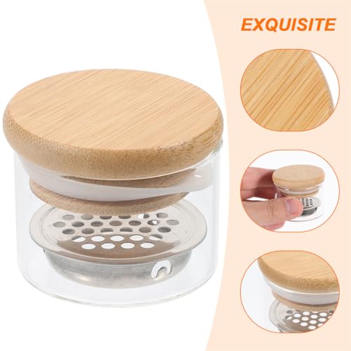 2 piezas cuencos de cristal para manicure con tapa miniatura 7