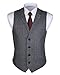 Ruth&Boaz 2Pockets 4Buttons Wool Herringbone/Tweed Tailored Collar Suit Vest (XL, Herringbone navy)