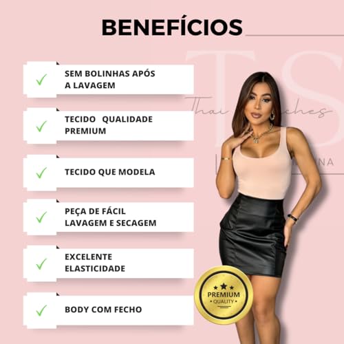 Body Feminino Decote Quadrado Suplex Moda Blogueira Verão (BRANCO, TAM UNICO 36 a 42)