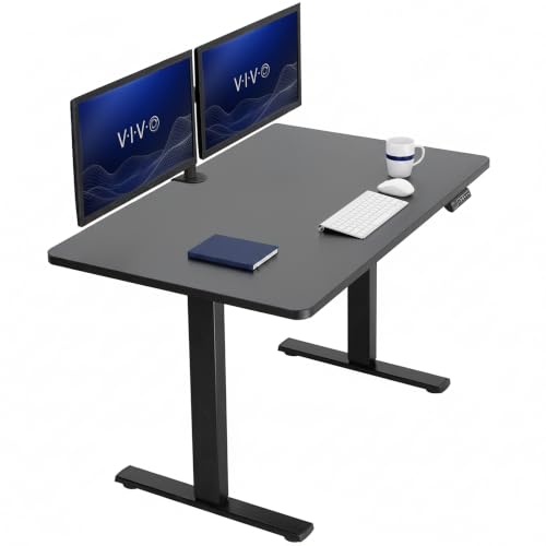 VIVO Electric 48 x 30 in Standing Desk Memory Height Adjustment 1B Series Holds 220 lbs One-Piece Black Top Black Frame DESK-KIT-1B5B