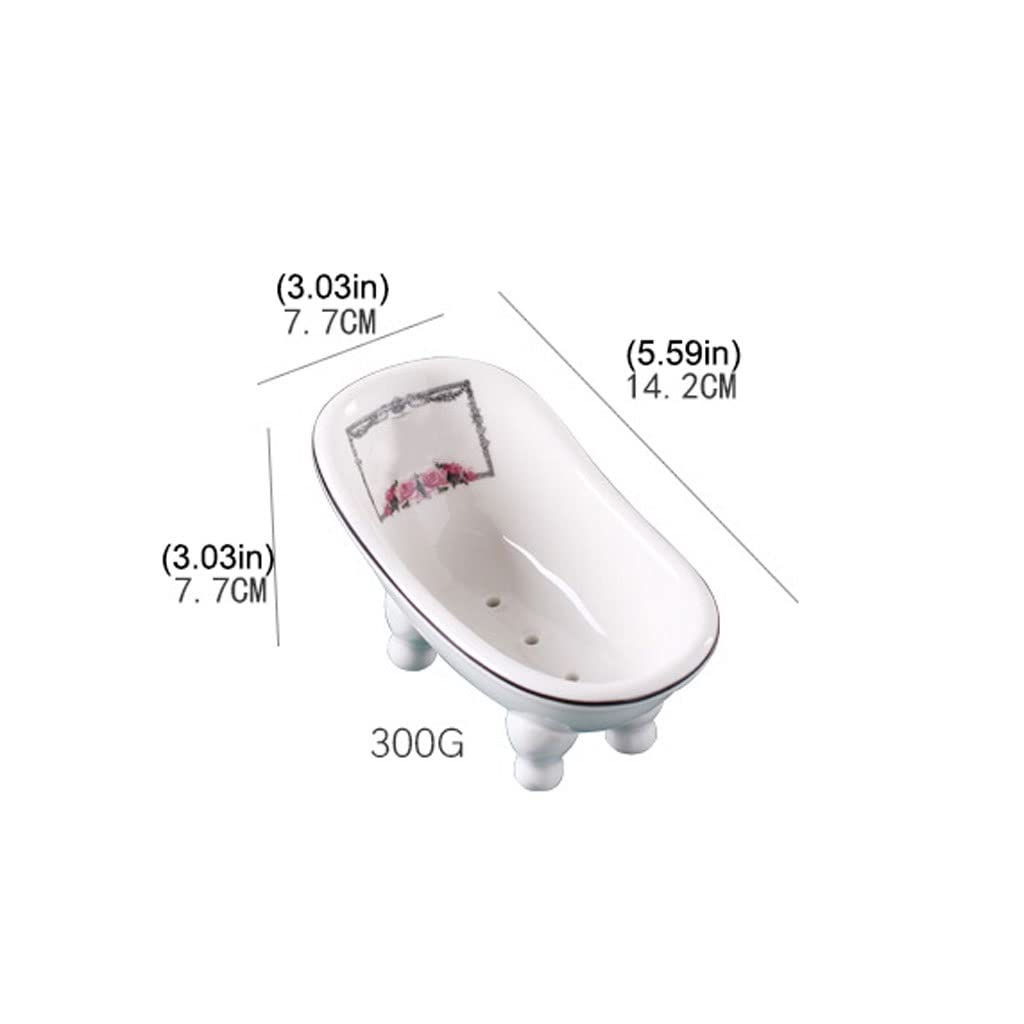Jabonera Autodrenante Estilo nórdico Cerámica Drenaje de jabón de encimera caja de jabón interior lavabo baño cocina personalidad creativo baño baño jabón Jabonera Jabonera Guardar (Color : A)