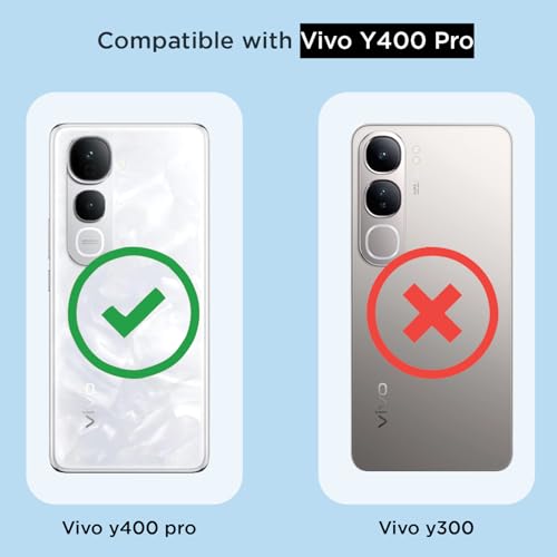 Image of Pikkme Back Cover for Vivo Y400 Pro 5G PC + TPU Clear Transparent Raised Edges Shockproof Protective Phone Bumper Case(Transparent)