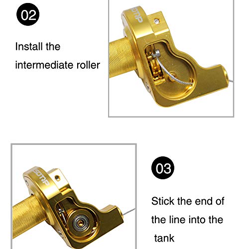 GoolRC Racing 22 mm CNC Alumínio Motocicleta Aderência Rápida Torção com Cabo de Aceleração Acessóri