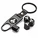 CzlpV Black Car Wheel Tire Valve Caps Tyre Stem Air Caps Keychain Styling For Mitsubishi