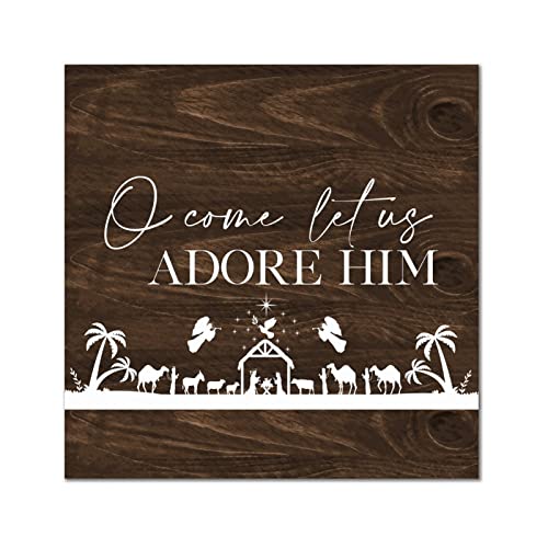 Tableau bois O Come Let Us Adore Him pour harmoniser votre maison
