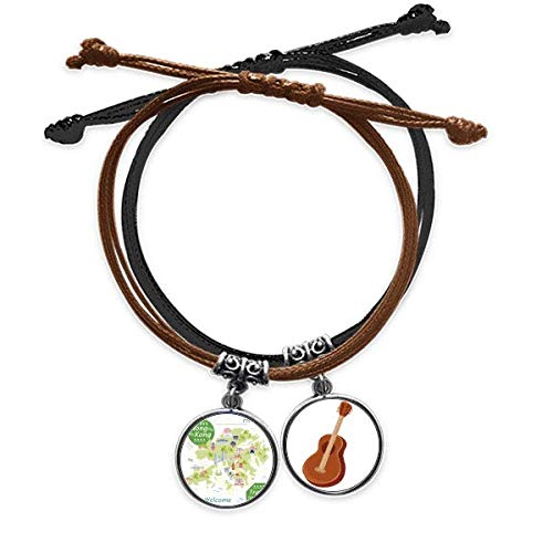 Pulsera de cuero de guitarra edicion Hong Kong China con acabado artesanal