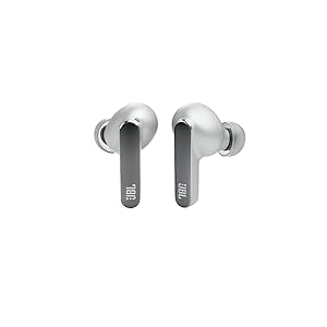 JBL Live Pro 2 - True Wireless Noise Cancelling Earbuds, up to 40 Hours of Playback with Wireless Charging, 6 mics for Perfect Calls, Touch & Voice Control, IPX5 Water Resistant (Silver)