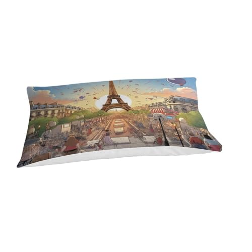 Housse de couette 3D Paris imprimé romantique microfibre 135x200 - 6