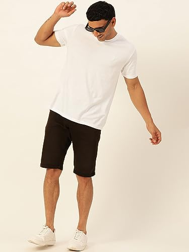 Image of Solid Soft Cloth Round Neck Cotton Relaxed Fit T Shirt