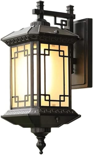 Genérico Aplique de pared de vidrio for exteriores, lámpara de pared impermeable, soporte de aluminio, luz de vidrio esmerilado compatible con jardín y patio, Lámpara colgante