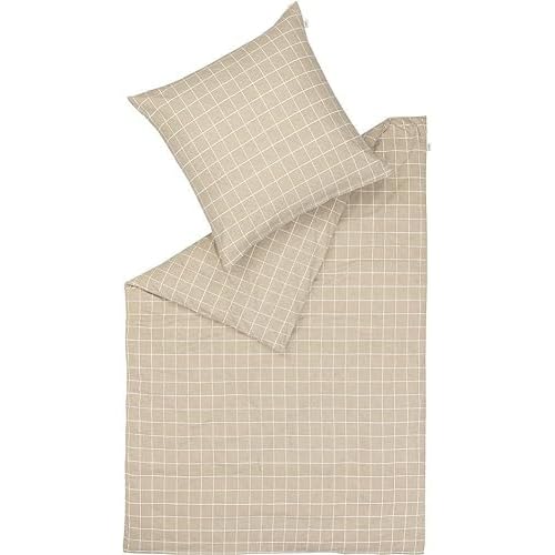 Schöner Wohnen Bettwäsche 155 x 220 cm Beige - 2 teiliges Bettwäsche Set enthält: 1 Bettbezug und 1 Kopfkissen 80 x 80 cm