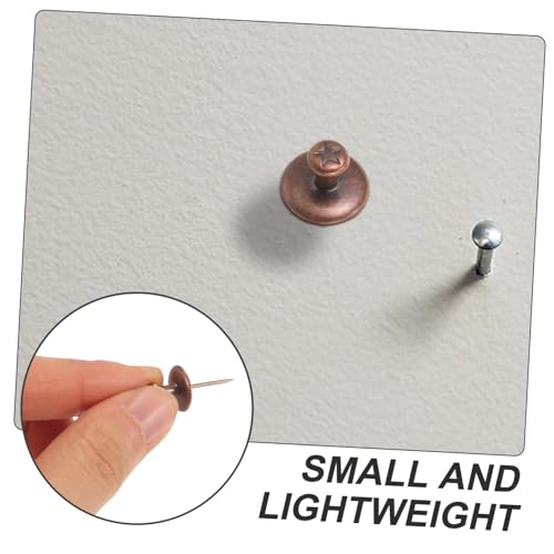 Image of DOITOOL 20pcs Zinc Alloy Star Push Pins Decorative Picture Hanging Hardware Wall Pin for Hanging Pictures Heavy Duty Picture Hangers Red Bronze