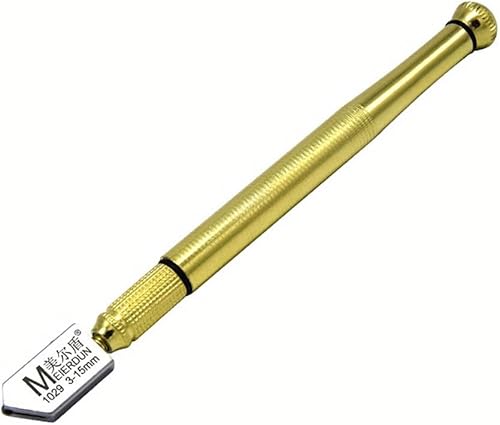 IOppWin Herramienta cortadora de vidrio con rueda de aleación, mango ergonómico, martillo de metal, sistema de alimentación de aceite, corta espejos