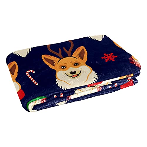 Couverture Corgi de Noël haut de gamme douce et résistante pour intérieur chic
