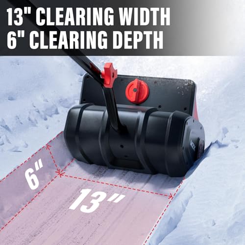MZK Cordless Snow Shovel, 20V 13-Inch Battery Powered Snow Thrower, Battery Snow Blower with Directional Plate & Adjustable Front Handle(4.0Ah Li-ion Battery & Fast Charger Included) by MZK - Image 3