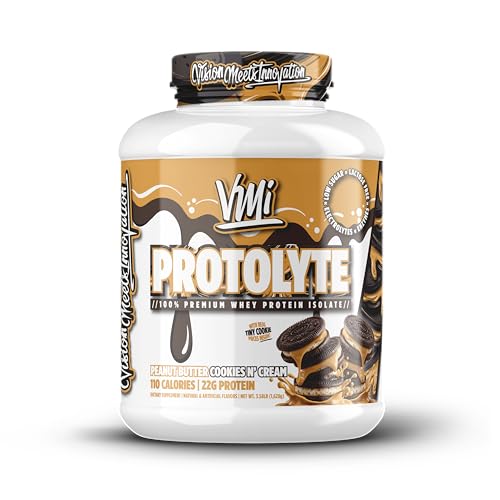 Image of VMI Sports | ProtoLyte Whey Isolate Protein Powder | Low Calorie Whey for Weight Loss and Muscle Gain | Digestive Enzymes | Non-GMO (4.6 lb, Peanut Butter Cookies and Cream)