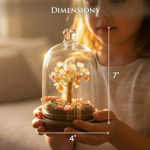 Image of Seven Chakra Crystal Tree for Home & Office Decor | Healing Gemstone Tree for Positive Energy, Prosperity & Harmony | Spiritual Gift for Love, Luck & Success | Bonsai Feng Shui