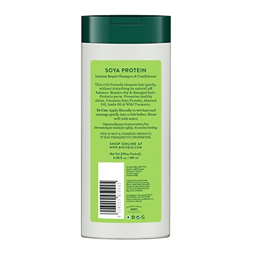 Image of Biotique Bio Soya Protein Fresh Nourishing Shampoo | Repairs Dry and Damaged Hair |Maintains pH Balance |Promotes Healthy Shiny Hair| Prevents Color Fading | All Skin Types | 180ml