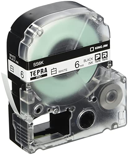 King Jim SS6K-10PN Tepra PRO Tape Cartridge, Eco Pack, 10 Pieces, 0.2 inches (6 mm), White