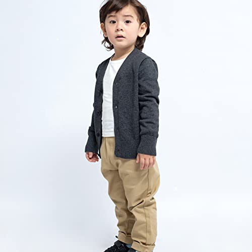 Image of Unisex Boys Girls Cardigans Sweater V-Neck Long Sleeve School Uniforms Button Knit Tops