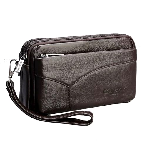 Image of Leather Clutch Purse Wallet Men Wrist Bag