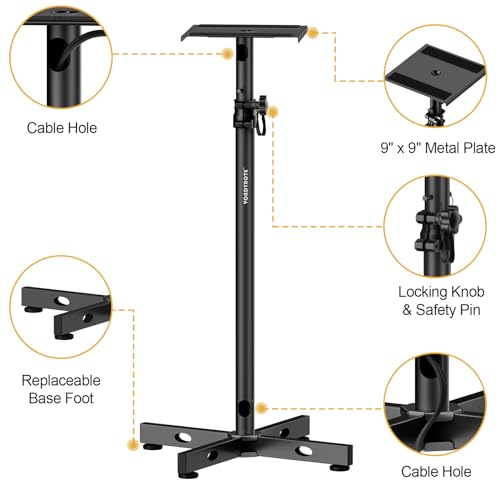 Vondynote Studio Monitor Stands Adjustable Height Speaker Stands With Cable Management thumb #1