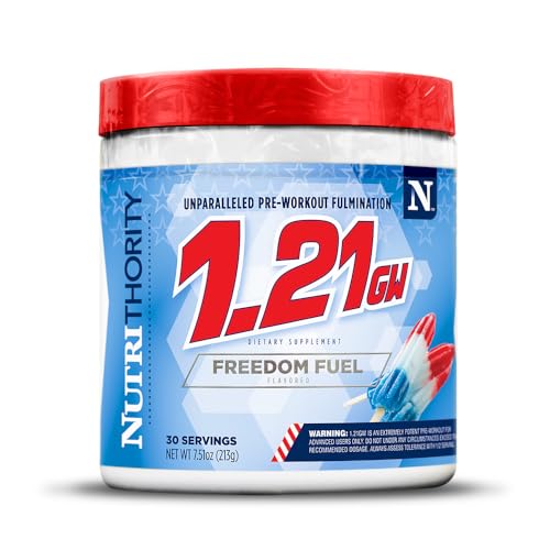 Nutrithority 1.21gw High Stim Pre-Workout, Freedom Fuel - Strength Gains Powder Energy Supplement - Unparalleled Pumps, Focus, & Drive - Intense Blend of Time Released Caffeine