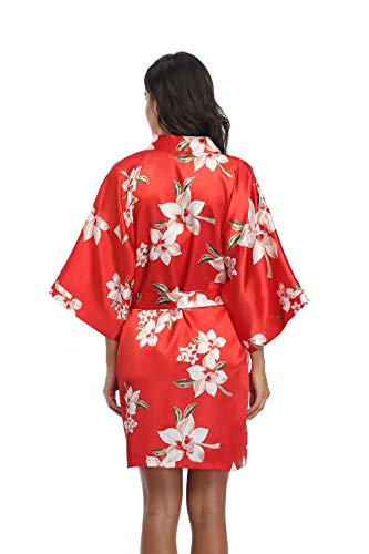 Image of Women's Pure Short Silky Robes Bridesmaid Bride Party Satin Robes Sleepwear