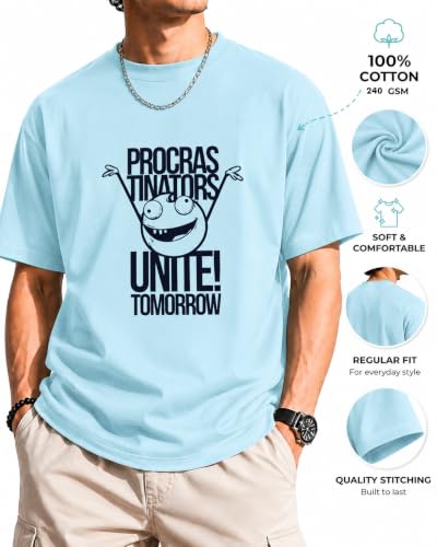 Image of Vastrio Unisex Procrastinators Unite Graphic Regular Fit Cotton T-Shirt