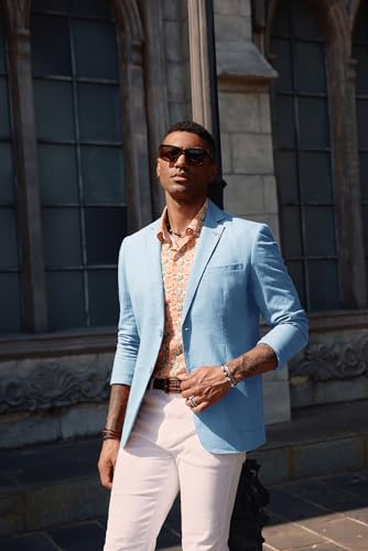Image of PJ PAUL JONES Mens Casual Blazer Lightweight Linen Sport Coat 2 Button Unlined Suit Jackets