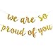 We are So Proud of You Banner Gold Glitter,Gold Congratulations Graduation Banner, Graduation Decorations 2023 Banner, Congrats Grad Party Decorations Supplies