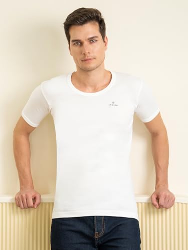 Image of Lux Cozi Men's White Half Sleeves Cotton Vest