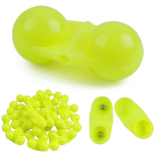 AGOOL Fishing Double Rattle Beads, 40pcs Catfish Rattles for Fishing Catfishing Rattles Catfish Rig Portable Plastic Fishing Beads Fishing Bells Accessory for Catfish Striper Bass Pompano