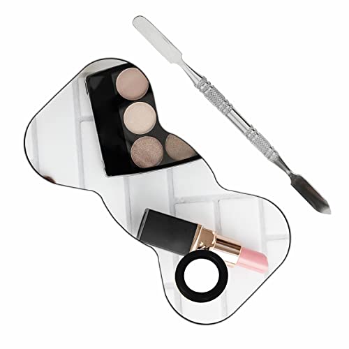Image of Brain Freezer Shiny Makeup Palette With Stainless Steel Round Shape Spatula, 100 g (Bow Silver)