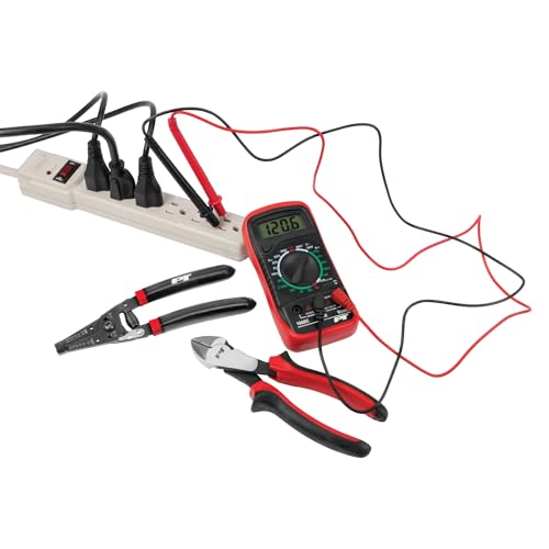 Image of Performance Tool W1714 3 Piece Electrician Tool Set (Diagonal Wire Cutters, Wire Strippers /Cutters & Digital Multi-meter)