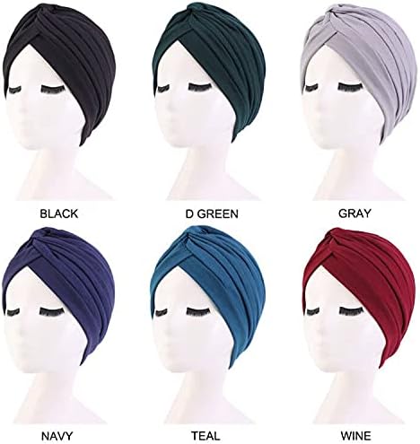 beauty YFJH Women's Cotton Turban Head Wrap Cancer Chemo Beanies Cap Headwear Cap Bonnet Hair Loss Hat - Image 3