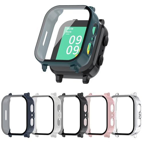 Tiorecime 6 Pack Case Compatible with Gabb Watch 3/3e Bulit-in Tempered Glass Screen Protector Hard PC Scratch Resistant Shockproof Full Protective Bumper Cover Accessories