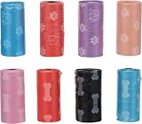 Flamingo Bones & Paws Sacs à Déjections Canines Basic - 120 pièces - Multicolores, Extra-Résistants et Pratiques, Idéal pour Labrador, Beagle, Bulldog et Golden Retriever