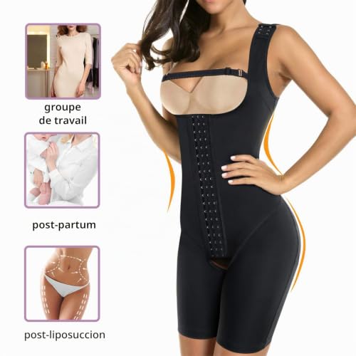 KUMAYES Body Sculptant Femme Gainant Gaine Amincissant Ventre Plat Minceur Lingerie Shaperwaer Femme Contrôle des jambes Bodysuit (XL, Noir) – vue 4