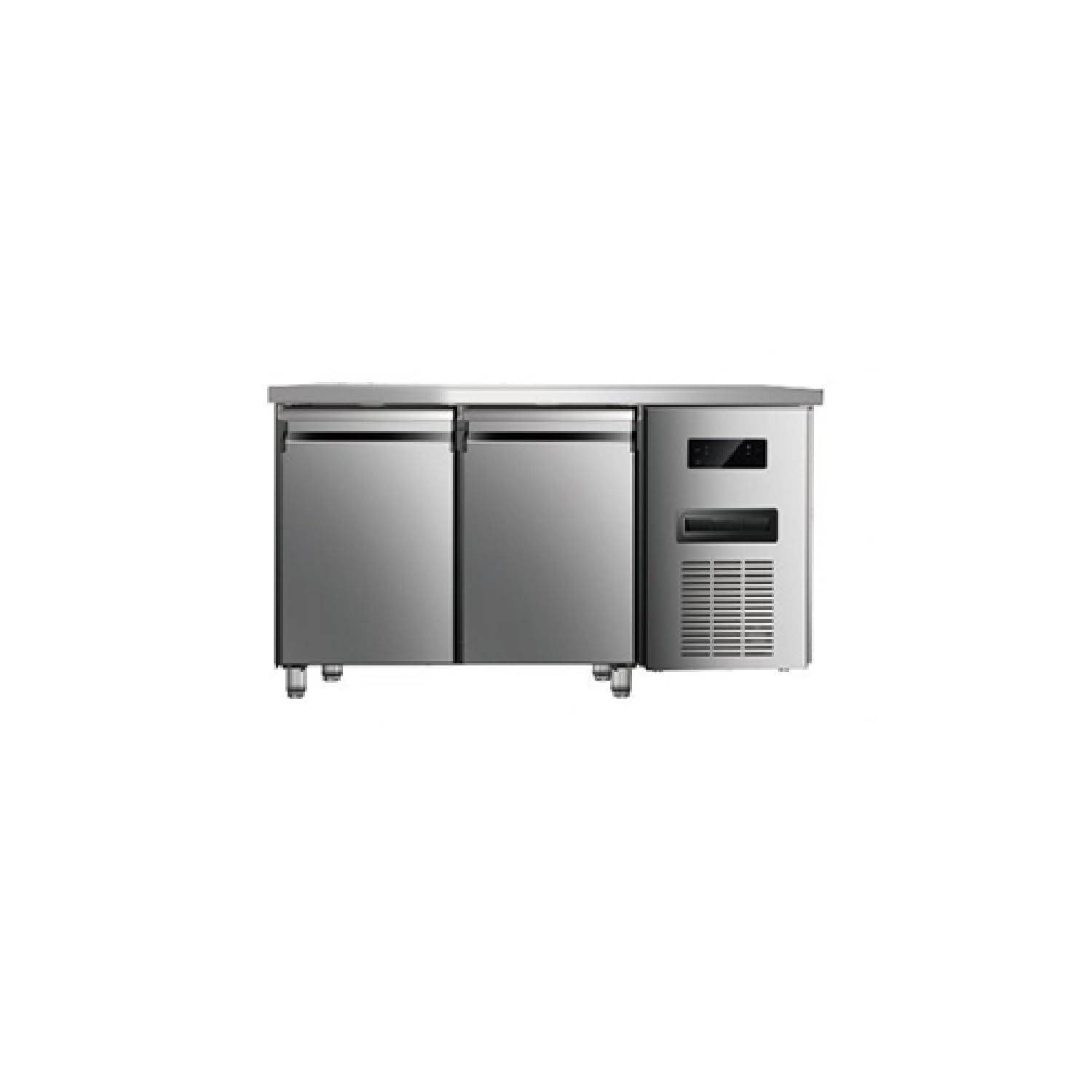 Ristoattrezzature Tavolo frigo refrigerato 2 porte in acciaio inox 0 +8 °C 136x70x85h cm