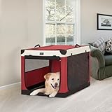 Petsfit Hundebox faltbar, Hundebox für zuhause Verstellbarer Stoffbezug mit Spiraleisenrohr, Hundetransportbox Auto Stoff für große mittlere kleine Hunde,Leicht zu Verstauen