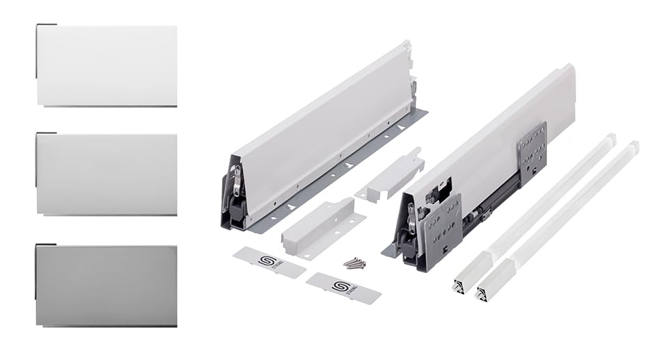 Tiroir complet avec coulisse cyclingcolors H140mm L300mm gris pour meuble de cuisine DIY