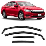 Voron Glass in-Channel Extra Durable Rain Guards for Volkswagen Jetta 2019-2024, Window Deflectors, Vent Window Visors, 4 Pieces - 200675