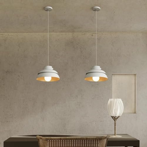 Lámpara colgante de techo en metal blanco con elegante acabado de 32cm 4