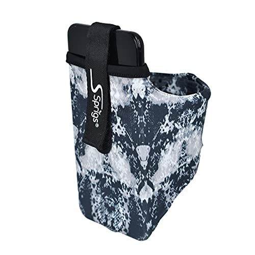 Sprigs Phone Armband Sleeve for iPhone 12/11/x/8/7/6 Plus, Galaxy S7/S6, Google Pixel 5 4XL. The Lightest & Most Comfortable Running Armband Fits All Phones with Case for Women & Men - Black Abstract