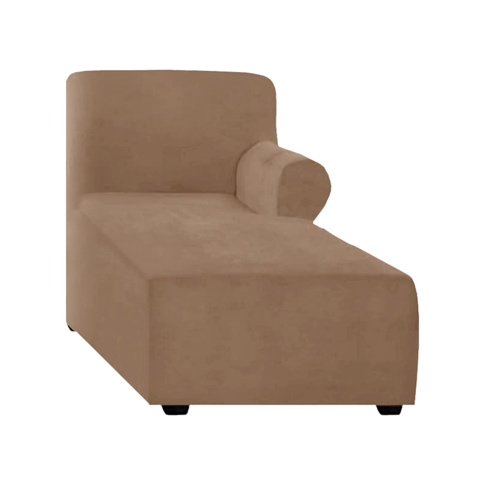 Housse de méridienne velours camel canapé inclinable droite