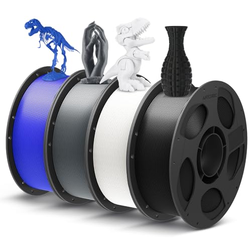 Image of ANYCUBIC PLA Plus (PLA+), 3D Printer Filament 1.75mm Bundle, High Toughness, Dimensional Accuracy + /- 0.02mm, Print with Most FDM 3D Printers, 4 Pack 1KG Reusable Spool, Gray, Black, White, Blue