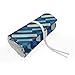 ABAKUHAUS geometrisch Mäppchen Rollenhalter, Bläulich und rechteckig, langlebig und tragbar Segeltuch Stiftablage Organizer, 36 Schlaufen, Mehrfarbig
