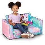 Gabby's Dollhouse 2-in-1 Inflatable Sofa Bed, Kids Sofa Couch Fold Out, Foldable Chair Lounger for Toddlers and Kids