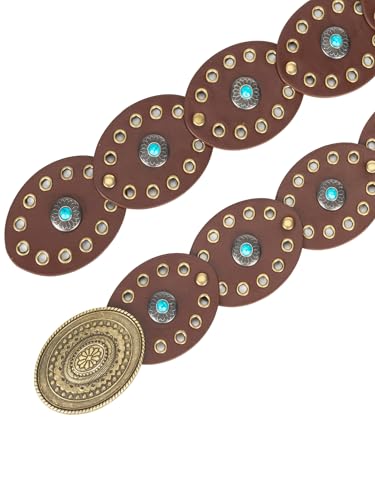 Western-Disc-Belt for Women Concho Cowgirl Cowboy Belts Waist Boho Disk Belt for Dress 6